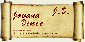 Jovana Dinić vizit kartica
